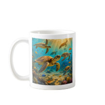 カワイイウミガメのコーヒーマグ