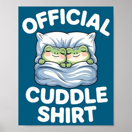 カワイイカエルでぬくぬくTシャツ ふざけて可愛い  ポスター (正面)