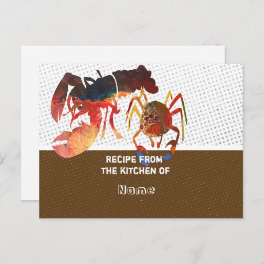 カワイイカニとロブスターレシピカード ポストカード (正面/裏面)