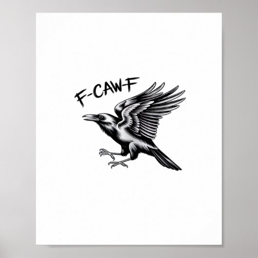 カワイイカラス F-Caw-F エッセンシャルミニマルデザイン ポスター (正面)