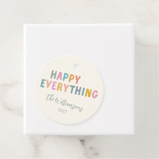 カワイイカラフルタイポグラフィハッピーオールイカスタムズ フェイバータグ (インサイチュ)