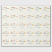 カワイイカラフルタイポグラフィハッピーオールイカスタムズ ラッピングペーパー (フラット)