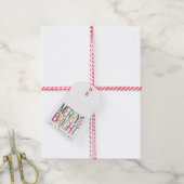 カワイイカラフルヴィンテージメリーとブライトホリデイ ギフトタグ (より糸付き)