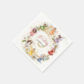 カワイイカラフル踊りフローラ妖精金ゴールドグリッター スタンダードカクテルナプキン (角)