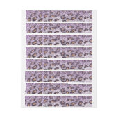 カワイイガーリートレンディーパープフェイクルグリッターヒョウ ラップアラウンド宛名ラベル (シート)