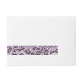 カワイイガーリートレンディーパープフェイクルグリッターヒョウ ラップアラウンド宛名ラベル (正面)