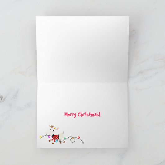 カワイイクリスマスカード(ヤギの子) – カスタマイズ可能 シーズンカード (内部)