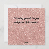 カワイイクリスマスフクロウピンクローズ金ゴールドグリッター  シーズンカード (裏面)