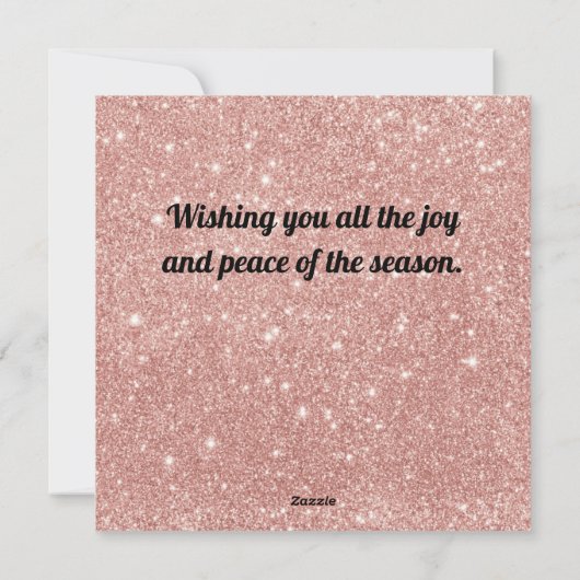 カワイイクリスマスフクロウピンクローズ金ゴールドグリッター  シーズンカード (裏面)