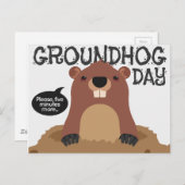 カワイイグラウンドホッグのデイアニメイラストレーション ポストカード (正面/裏面)