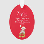カワイイコアラベア贈パーソナライズされた与ラベルクリスマス オーナメント (裏面)