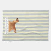 カワイイコッカースパニエル犬ブルークストライプのリーム キッチンタオル (横)