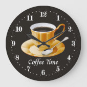 カワイイコーヒーの時間加算文字 ラージ壁時計 (正面)