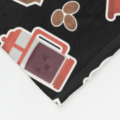 カワイイコーヒー好きのカフェインをテーマにしたかわいいパターン フリースブランケット (角)