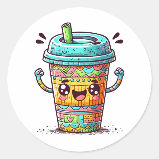 カワイイコーヒー ラウンドシール (正面)