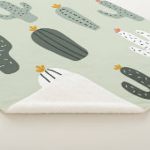 カワイイサボテンのシームレスな模様、背景に手d シェルパブランケット (3/4)