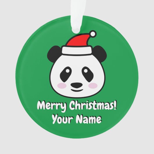カワイイサンタクロースパンダクリスマス装飾 オーナメント (正面)