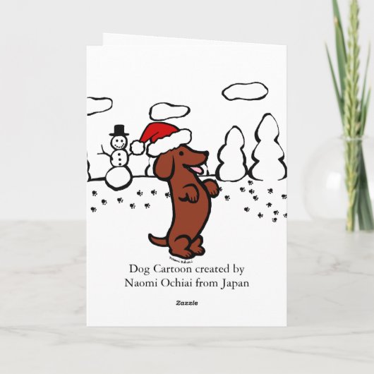 カワイイサンタダックスフントクリスマスカード シーズンカード (裏面)