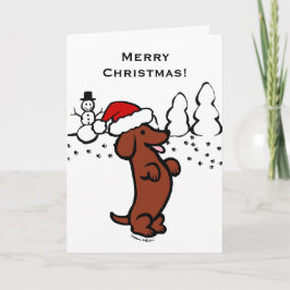 カワイイサンタダックスフントクリスマスカード シーズンカード