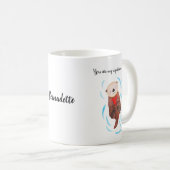 カワイイシーオッター名前をカスタムするの妻·夫への贈り物 コーヒーマグカップ (正面右)