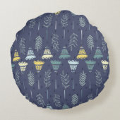 カワイイシームレスな食感、自然の葉。 ラウンドクッション (裏面)