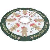 カワイイジンジャーブレッドマンホリ素朴ティカスタムグリーン ブラッシュドポリエステルツリースカート (アングル)