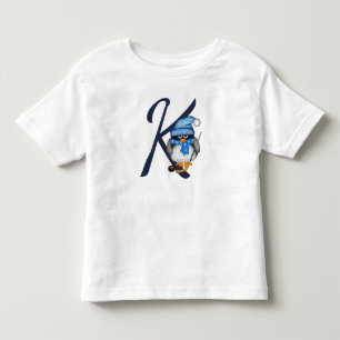 カワイイスホッケーペンギンカスタムと文字 トドラーTシャツ