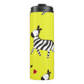 カワイイゼブラ漫画のシームレスな模様の背景が悪い タンブラー (正面)