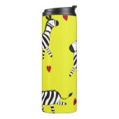 カワイイゼブラ漫画のシームレスな模様の背景が悪い タンブラー (回転左)