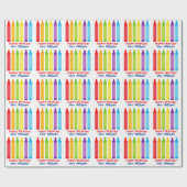 カワイイティプリケン先生カスタムクレヨン誕生日 ラッピングペーパー (フラット)