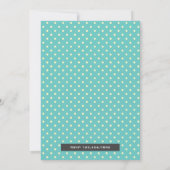 カワイイティール(緑がかった色)パム男の赤ちゃんアキカ 招待状 (裏面)