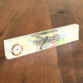 カワイイトレンディーガーリー水色(ばちゃばちゃ)跳ねる デスクネームプレート (側面)