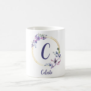 カワイイトレンディーモノグラムフローラマグ コーヒーマグカップ