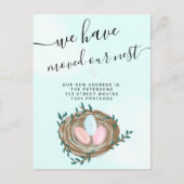 カワイイネストの水彩卵新しいホームブルーの動き 案内ポストカード (正面)