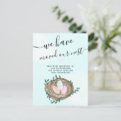 カワイイネストの水彩卵新しいホームブルーの動き 案内ポストカード (スタンド正面)