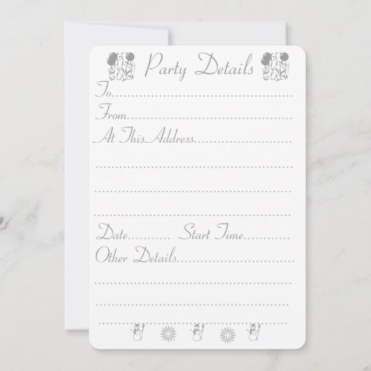 カワイイネズミ食べのの野生動物 招待状 (裏面)