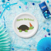 カワイイハッピーバースデー!亀 ペーパープレート (パーティー)