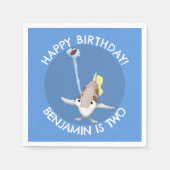 カワイイパーソナライズされたカジュウオの誕生日 スタンダードカクテルナプキン (正面)