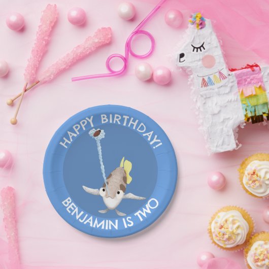 カワイイパーソナライズされたカジュウオの誕生日 ペーパープレート (パーティー)