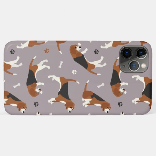 カワイイビーグルズの前足と骨グレーのケースメイトiPhone Case-Mate iPhoneケース (裏面(横))