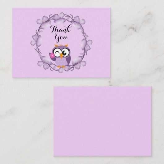 カワイイフクロウありがとう  ノートカード (正面/裏面)