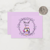 カワイイフクロウありがとう  ノートカード (正面/裏面インサイチュ)