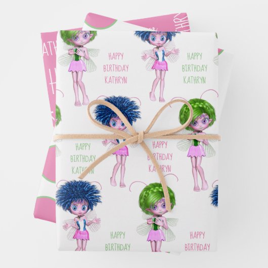 カワイイフパーソナライズされたェア ラッピングペーパーシート (インサイチュ)