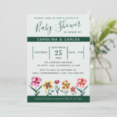 カワイイフローラ男女兼用カップルベビーシャワー  招待状 (スタンド正面)