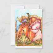 カワイイベビーとカボキンズマッシュルームコテージコア サンキューカード (正面)