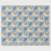 カワイイベビーベアパーソナライズされたボーイズ誕生日 ラッピングペーパー (フラット)