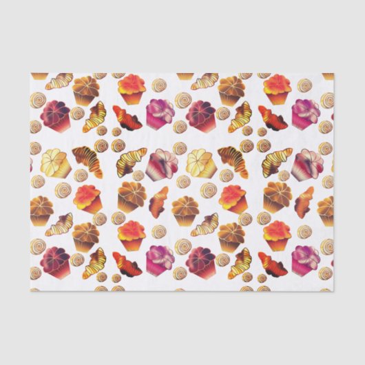 カワイイマフィン、クロワッサン、シナモン転が 薄葉紙 (正面)