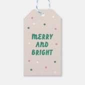 カワイイメリー&ブライト紙吹雪ピンクホリデー ギフトタグ (正面)