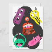 カワイイモンスターイラストレーション1歳誕生日パーティー 招待状 (裏面)