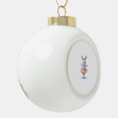 カワイイユニーク&バモダンニーラビットバレエ&バレリ セラミックボールオーナメント (左)